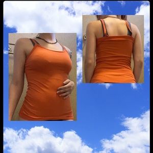 Orange “No Boundaries” womens tank top
